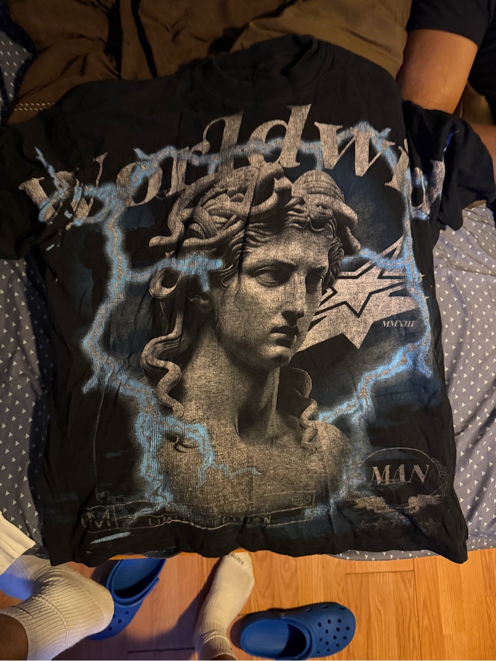 Black Graphic Medusa Print Men's Tee